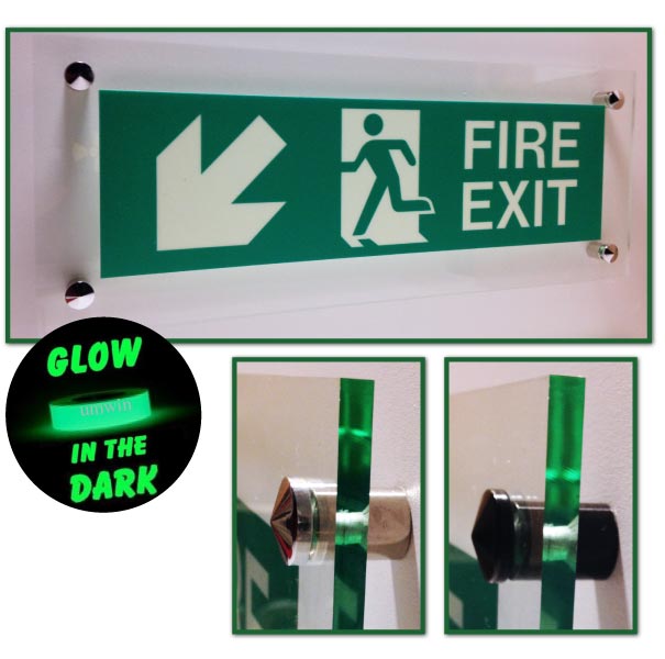 Fire Exit - Standard Wall Mounted with arrow/Photoluminescent